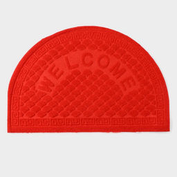 Коврик придверный Доляна «Спираль», полукруглый, влаговпитывающий, без окантовки, 38×58 см, цвет МИКС