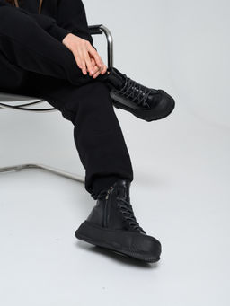 Ботинки 217.PODYUM151bl.Черный/байка