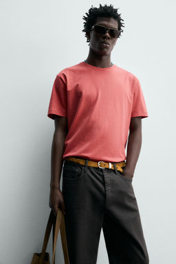 CAMISETA MEDIUM WEIGHT B?SICA /02 / Coral rojo - Zara фото 5