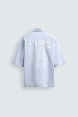 CAMISA RAYAS ESTAMPADO COMBINADO / Celeste - Zara фото 8