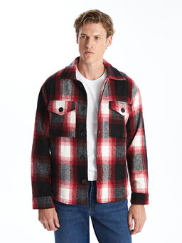 Regular Fit Uzun Kollu Ekose Erkek G?mlek Ceket