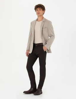 Koyu Kahverengi Arm_rl_ Slim Fit Kanvas Pantolon