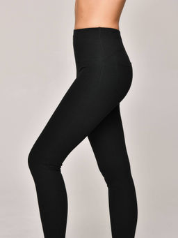 CONTE Фактурные джеггинсы в рубчик с высокой посадкой New Step black