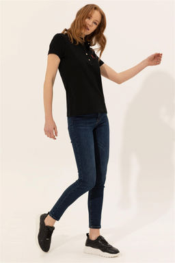 U. S. Polo Assn Женская черная базовая футболка с воротником-поло - U.s. polo assn фото 10