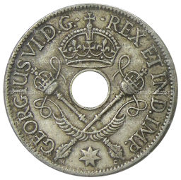 Монета 1 шиллинг 1938 года Британская Новая Гвинея