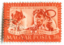 Марка Конгресс рабочей молодежи (сталевар) 1950 год Венгрия