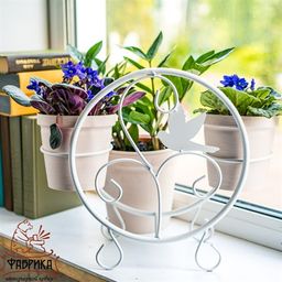 Подставка для цветов на подоконник 41-002W на 2 цветка - Фабрика интерьерной ковки фото 5