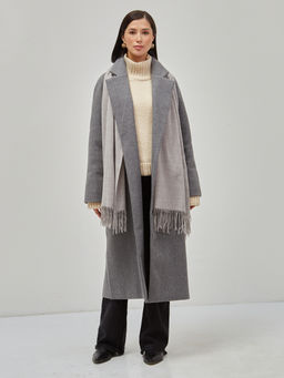 в составе шерсть Большой, мягкий, теплый двусторонний однотонный палантин - Tantino фото 2