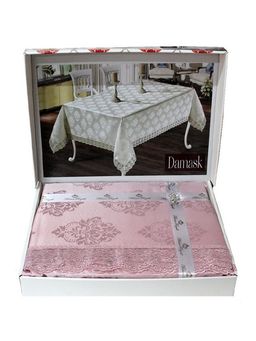 Скатерть EFOR DAMASK 160*350 прямоугольная пудровый PUDRA