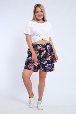 Шорты женские из кулирки Цветник папоротник макси