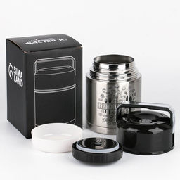 Термос для еды Мастер К Приятного аппетита, 800 мл, нержавеющая сталь, серебристый, чёрный  фото 2