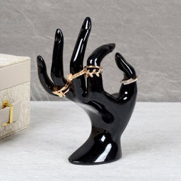 Подставка для украшений рука черная 10x7x16.5 / JIN-14B /уп 50/ - Галеонтрейд фото 3