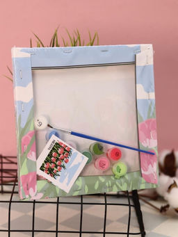 Картина по номерам на подрамнике Draw Me! Tulip field, (20*20 см)