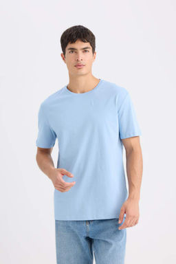 Новая базовая простая футболка с короткими рукавами и круглым вырезом стандартного кроя - Defacto фото 3