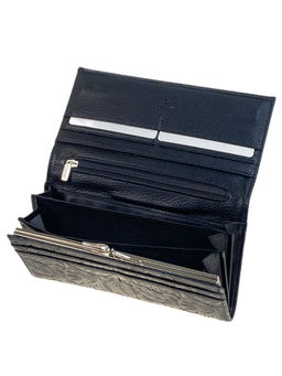 Женский кошелёк из натуральной кожи, цвет черный - Greta фото 2