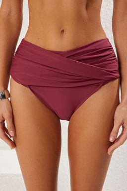 TRENDYOLMILLA Siyah Yuksek Bel Drapeli Regular Bikini Alt? TBESS25BA00001  фото 13