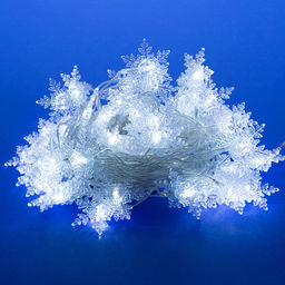 ULD-S0700-050/DTA WHITE IP20 SNOWFLAKES-1 Гирлянда светодиодная с контроллером Снежинки-1, 50 светодиодов, 7 м, белая,IP20, провод прозрачный