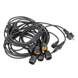 UDL-K230 6/E27/5M IP54 BLACK BELT-LIGHT GREENHOUSE Гирлянда для освещения теплиц, 5м + 3м сетевой шнур. 6 подвесов 1м с патроном E27, шаг 100см. Чёрная. TM Uniel
