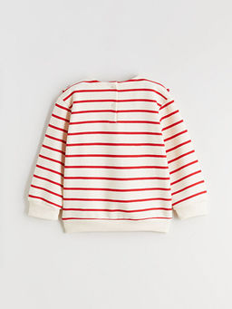 Bebe Yaka ?izgili K?z ?ocuk Sweatshirt