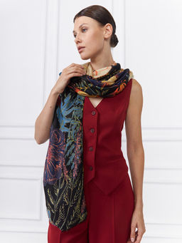 Большой, мягкий, тонкий и очень нежный двусторонний палантин с рисунком. - Tantino фото 9