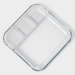 Менажница для запекания Доляна, 4 секции, жаропрочное стекло, прозрачная