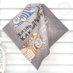 Набор полотенец из рогожки "Кошачьи тайны" 45*60/3 шт. - 45*60 Полотенца из рогожки