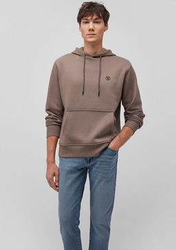 Mavi Logo Nak?sl? Kapusonlu Kahverengi Sweatshirt