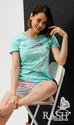 Пижама Про любовь short Цвет:Розовый - Rash фото 2