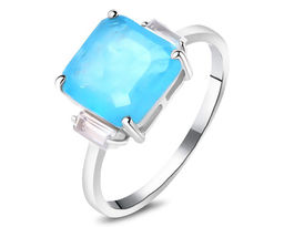 Кольцо, турмалин лазурный выращ., Хит