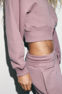 PANTAL?N RECTO FELPA / Rosa tiza