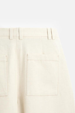COTTON - LINEN BALLOON FIT TROUSERS - Zara фото 9