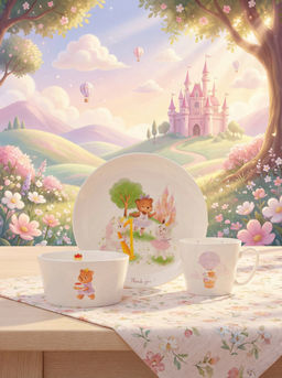 Набор посуды, детский, 1 перс, 3 пр, фарфор N, белый, Сказочные животные, Fabulous animals - Anna lafarg фото 12