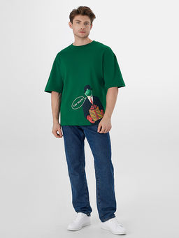 Футболка мужская зеленая с новогодним принтом - Mark formelle фото 3