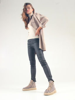 Ботинки 217.91505be.Бежевый леопард/мех