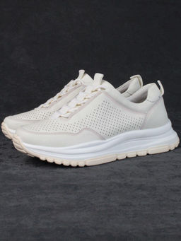 05-PDL250-2 LT. BEIGE Кроссовки женские (натуральная кожа) - Фабричный китай фото 4