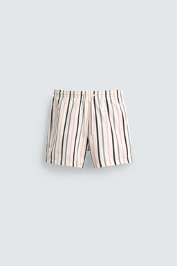 MID-LENGTH STRIPED SWIMMING TRUNKS