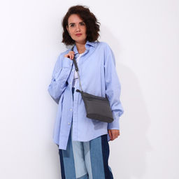 Сумка кросс-боди на молнии, цвет серый - Simaland фото 6