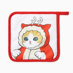 Кухонный набор «Котик»: подставка 15×15 см, прихватка 17×17 см