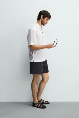 CAMISA JACQUARD RAYAS / Blanco - Zara фото 4