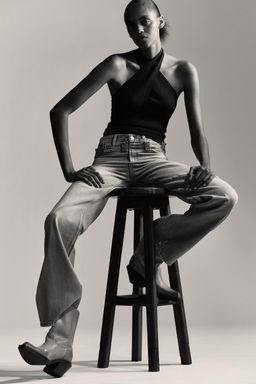 GATHERED KNIT HALTER TOP - Zara фото 6