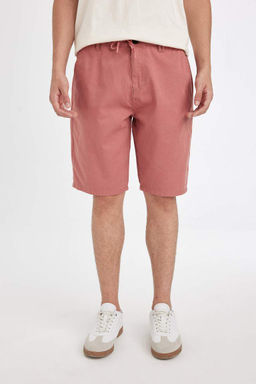 Габардин-бермуды обычного кроя, прямые брючины - Defacto фото 4