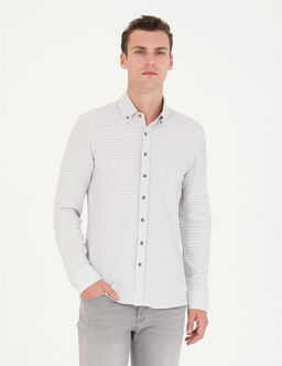 A__k Gri Slim Fit Uzun Kollu G_mlek