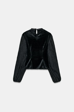 EMBROIDERED VELVET TOP