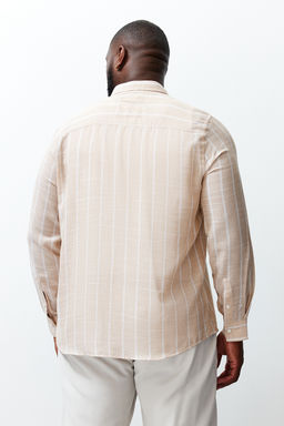 Tas Regular Fit Rahat Dugmeli Yaka Cizgili Buyuk Beden Gomlek TMNSS23GO00095 - Trendyolmilla фото 11