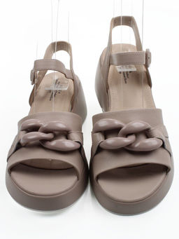 08-XL693-3 GRAY/BEIGE Босоножки женские (натуральная кожа)