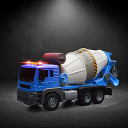 Машина "Бетономешалка" 1:16 (свет, звук) в коробке (цвет синий)