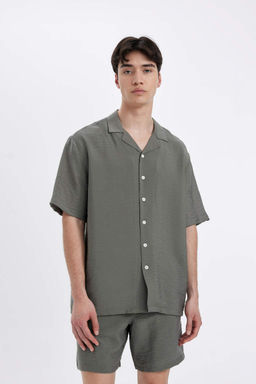 Рубашка с короткими рукавами и воротником-поло Relax Fit