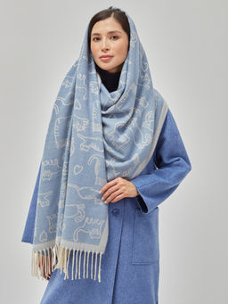 В составе шерсть ! теплый двусторонний палантин - Tantino фото 5