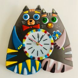 Настенные часы Влюбленные коты - Стрекоза фото 2