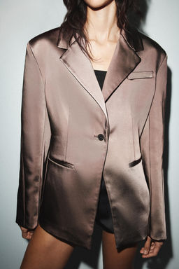 SATIN BLAZER WITH BACK VENTS